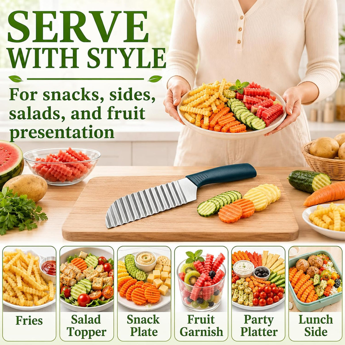 Suuker Crinkle Cut, Stainless Steel Wave Cutter