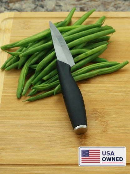Ceramic Advanced Revolution 3 Inch Paring Knife with Sheath | Charcuterie Board Accessories, Black Mirror Finish Razor Sharp Blade , Never Needs Sharpening;