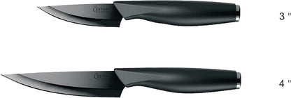 Ceramic Advanced Revolution 3 Inch Paring Knife with Sheath | Charcuterie Board Accessories, Black Mirror Finish Razor Sharp Blade , Never Needs Sharpening;