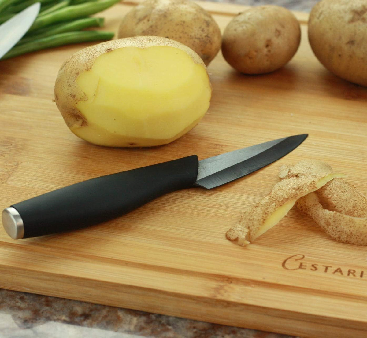 Ceramic Advanced Revolution 3 Inch Paring Knife with Sheath | Charcuterie Board Accessories, Black Mirror Finish Razor Sharp Blade , Never Needs Sharpening;