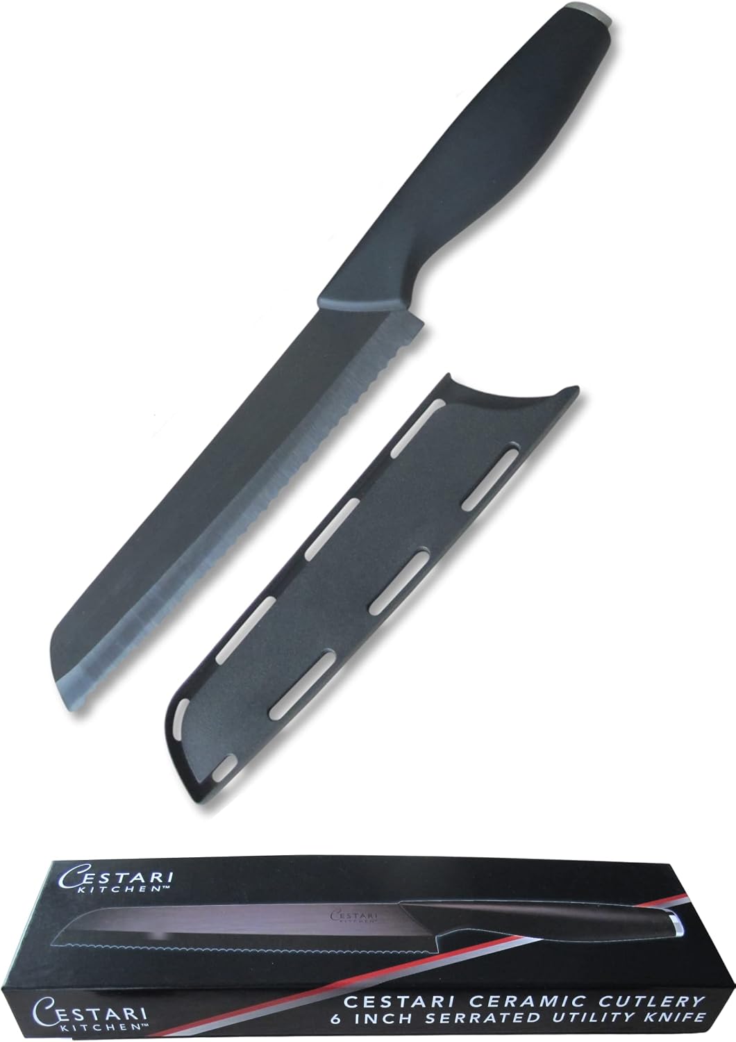 Ceramic Advanced Revolution 3 Inch Paring Knife with Sheath | Charcuterie Board Accessories, Black Mirror Finish Razor Sharp Blade , Never Needs Sharpening;