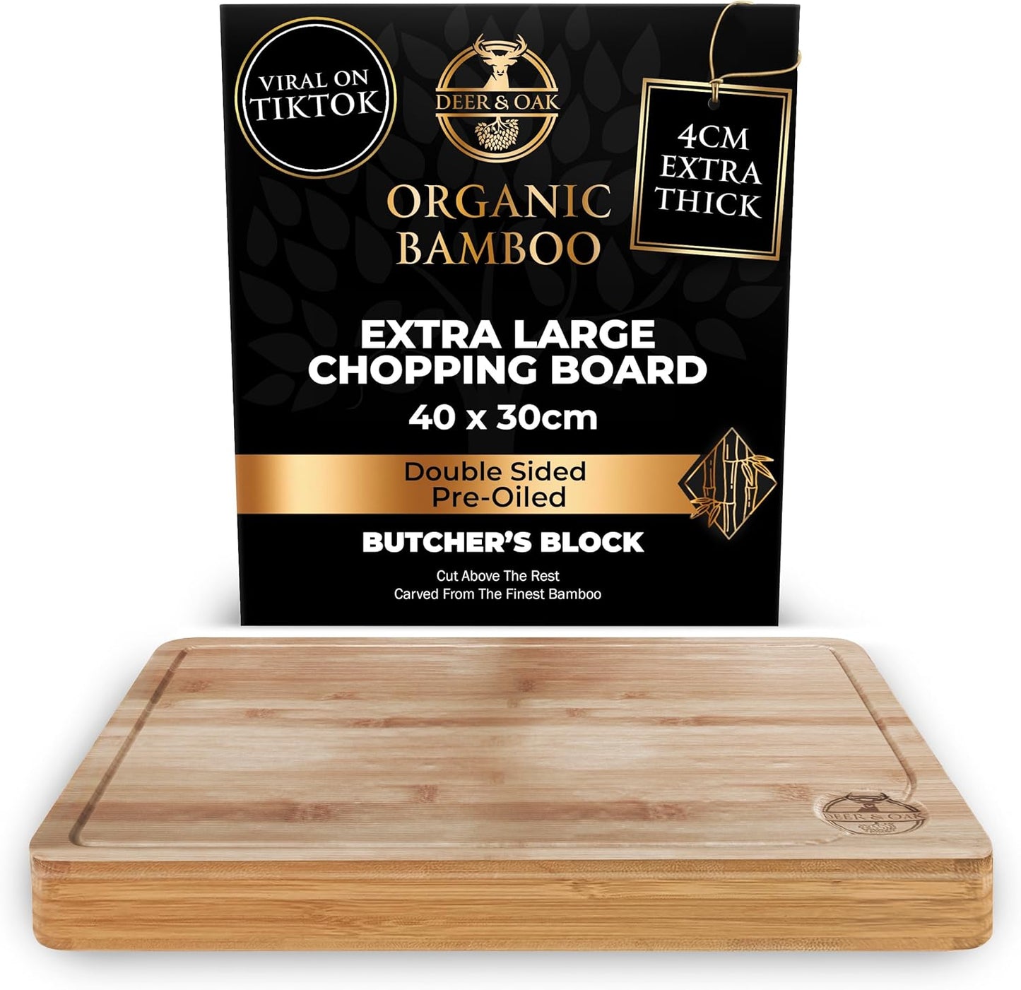 Pre-Oiled, Non Toxic 3-Piece Carbonized Bamboo Cutting Board Set, Eco-Friendly Wooden Chopping Boards for Kitchen with Hanging Hole, 500°F Carbonized Technology Charcuterie Serving Boards