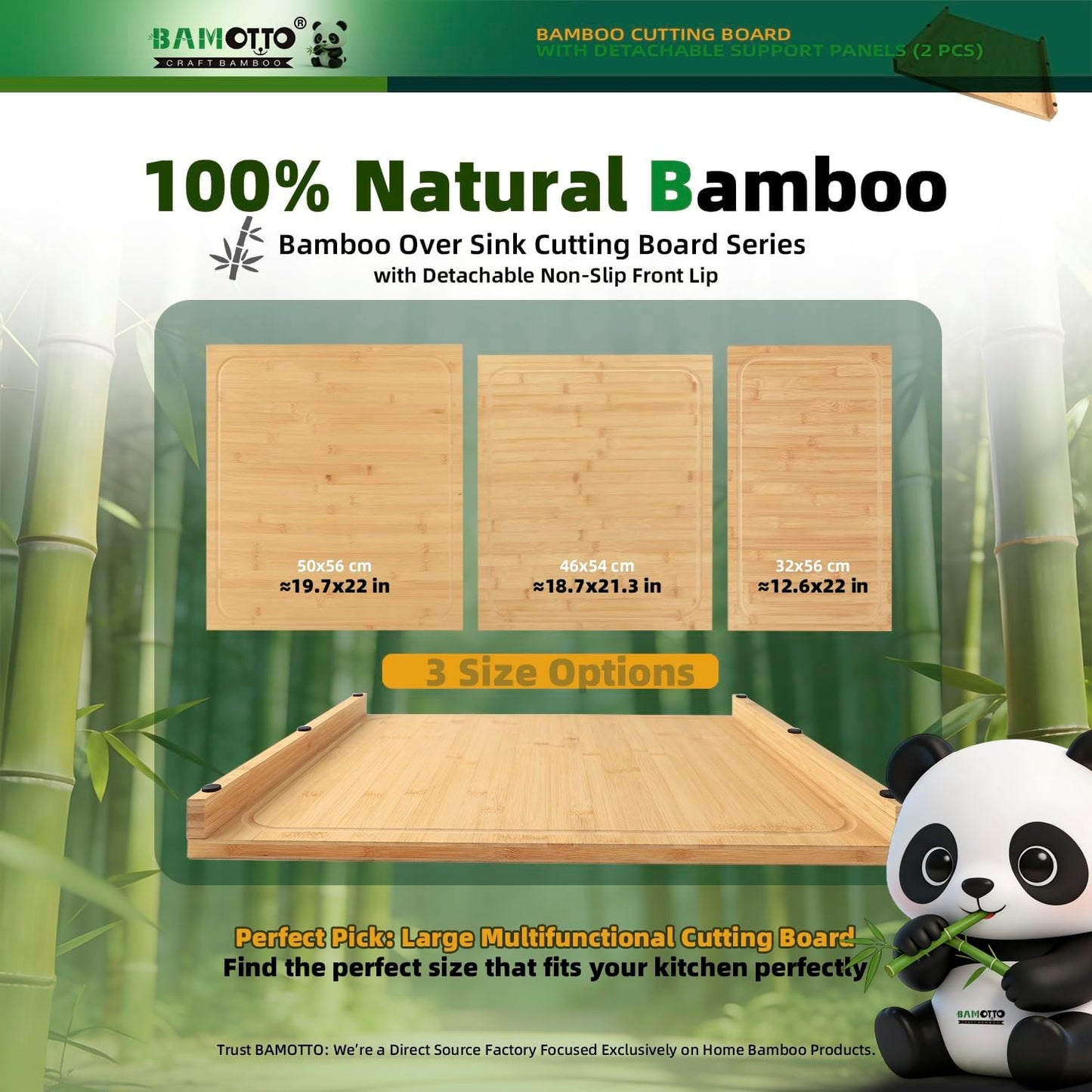 18.1x21.3 Inch Large Bamboo Cutting Board