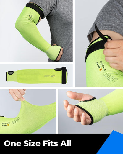 Metal Q Cut Resistant Set, Cut Resistant Sleeves for Thin Skin, Gardening, Pet Grooming & ANSI A4 Cut Resistant Work Gloves with Grip and Ultra Thin, Size Medium