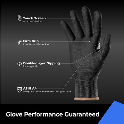 Metal Q Cut Resistant Set, Cut Resistant Sleeves for Thin Skin, Gardening, Pet Grooming & ANSI A4 Cut Resistant Work Gloves with Grip and Ultra Thin, Size Medium