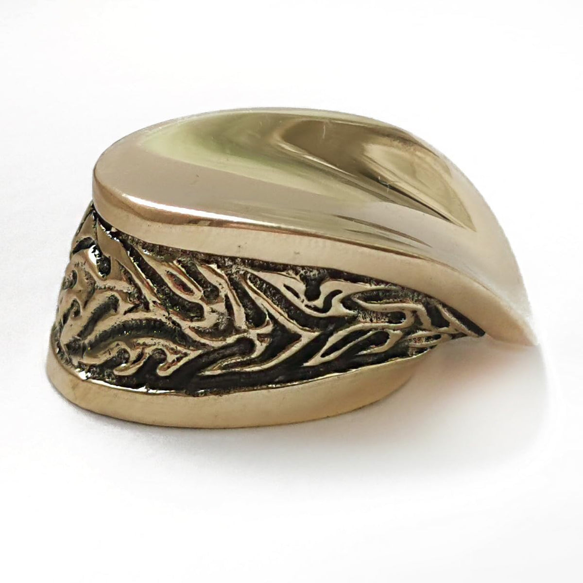 Set Knife Finger Guard Bolster & Pommel for Knives Making Handle FLAME | DIY Hand-Casted Metal Custom Hunting Knives Supplies Accessoriess. Made in Solid Bronze. Powered