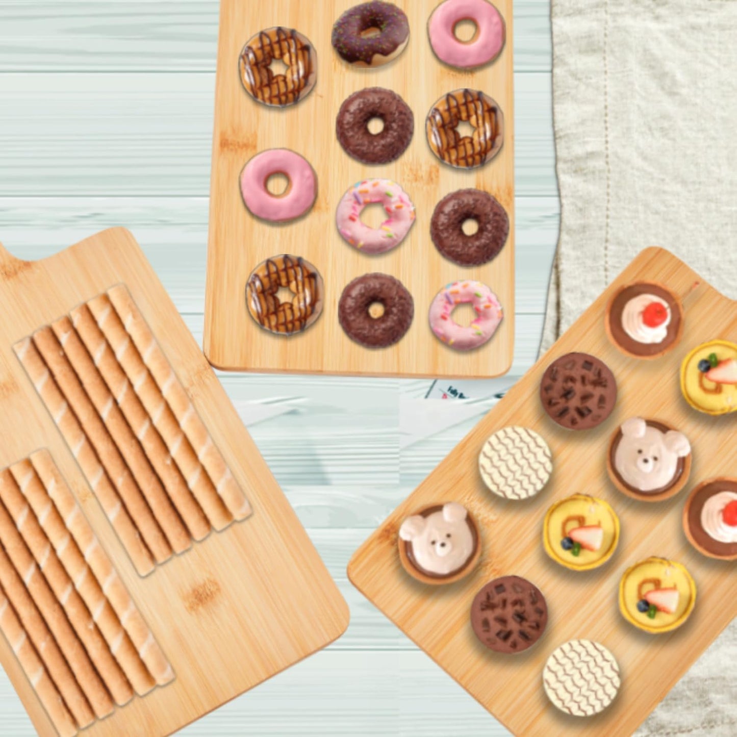 12 Pcs Bamboo Cutting Board Bulk 11x5 Inch Charcuterie Boards with Handle Wood Engraving Serving Board Kitchen Chopping Boards Crafts for Pizza, Bread, Cheese, Charcuterie, Fruit, Vegetables