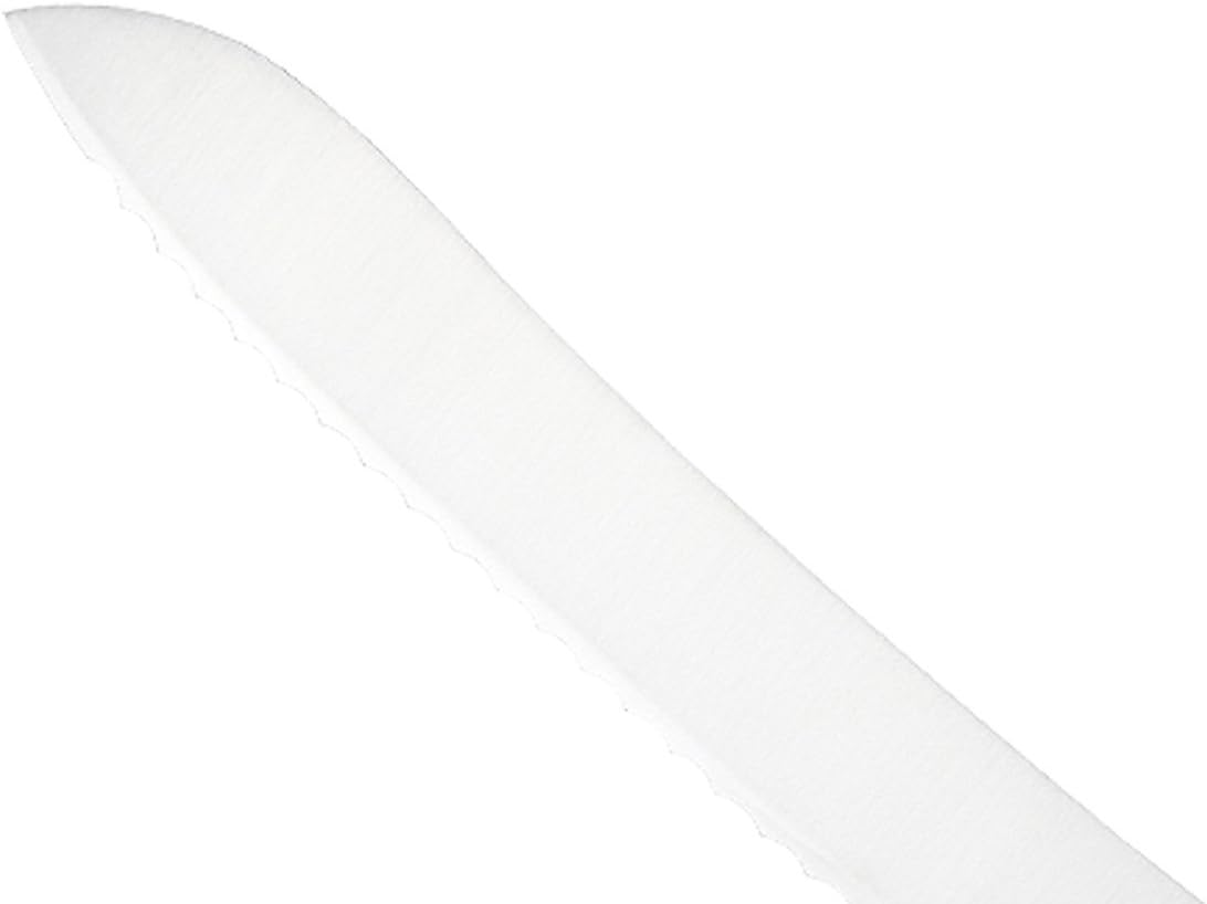 Millennia Color Handle Cutlery 9" Offset Bread Knife (Wavy Edge) White - Colors B