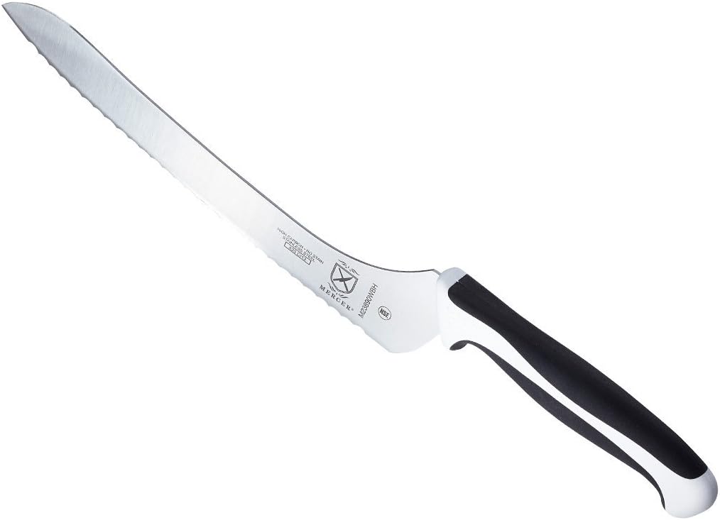 Millennia Color Handle Cutlery 9" Offset Bread Knife (Wavy Edge) White - Colors B