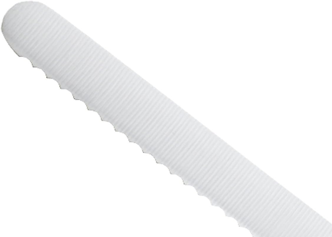 Millennia Color Handle Cutlery 9" Offset Bread Knife (Wavy Edge) White - Colors B