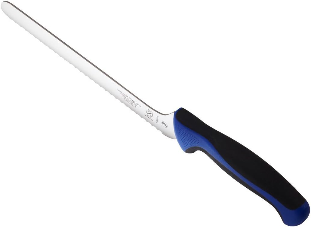 Millennia Color Handle Cutlery 9" Offset Bread Knife (Wavy Edge) White - Colors B