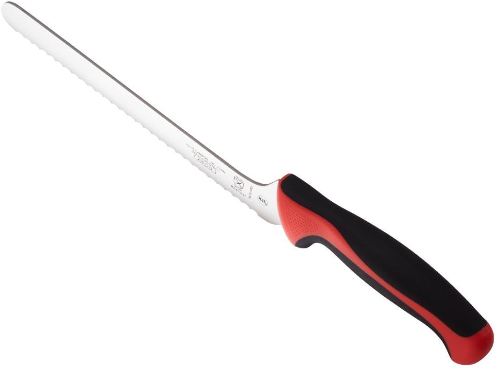 Millennia Color Handle Cutlery 9" Offset Bread Knife (Wavy Edge) White - Colors B