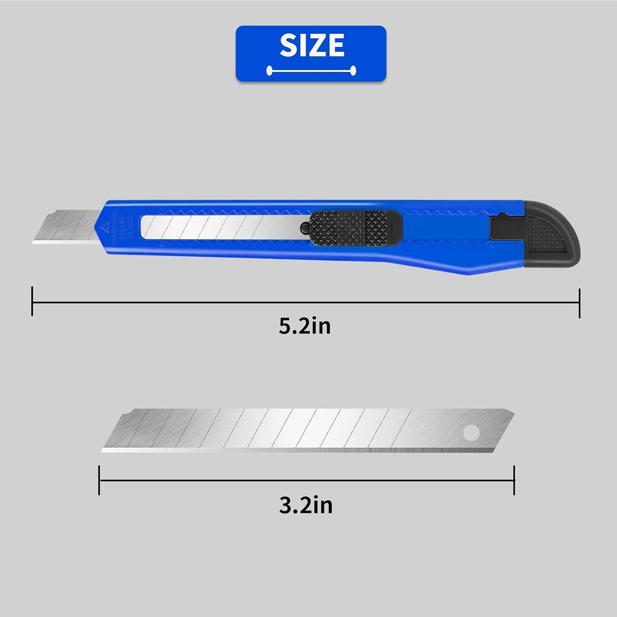Box Cutter Retractable Utility Knife, 9mm Wide Blade
