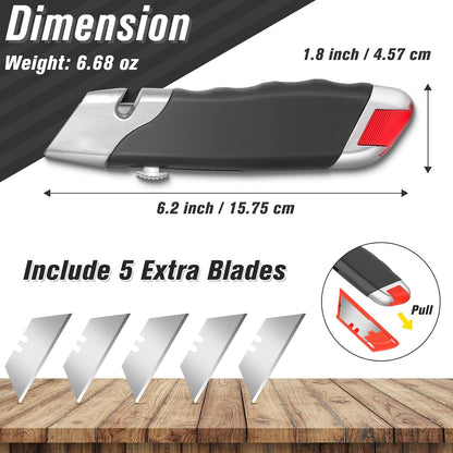 Box Cutter Retractable Utility Knife, 9mm Wide Blade