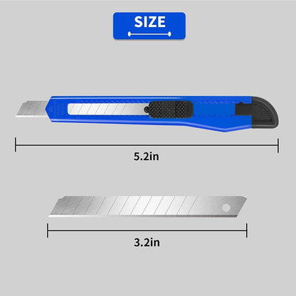Box Cutter Retractable Utility Knife, 9mm Wide Blade