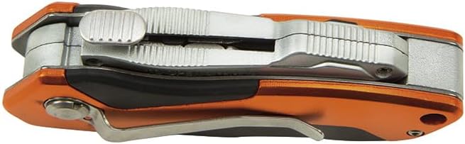 44130 Utility Knife, Auto-Loading Folding Heavy Duty Retractable Box Cutter, Blade Storage, 3 Blades and Pocket Clip Included