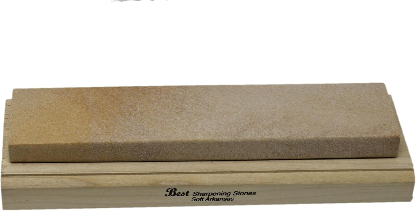 Arkansas Sharpening Stone Set - Wood Mounted 8"