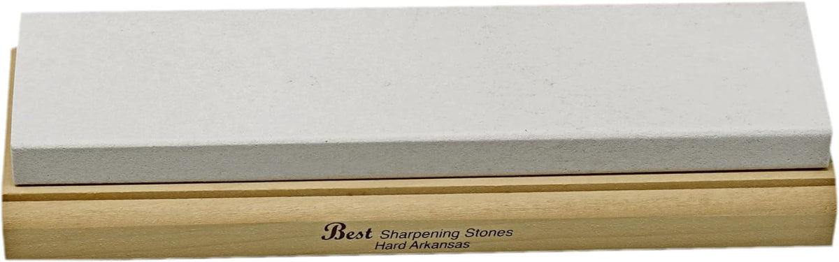 Arkansas Sharpening Stone Set - Wood Mounted 8"