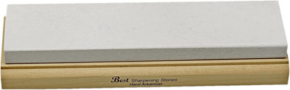 Arkansas Sharpening Stone Set - Wood Mounted 8"
