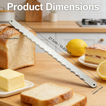 IKIWDOO 3Pcs Bread Knife Blades Refill, Bread Bow Knife Blades, Thicker Wider Bread Knife Slicer Replacement Blade, come with Blade Guard