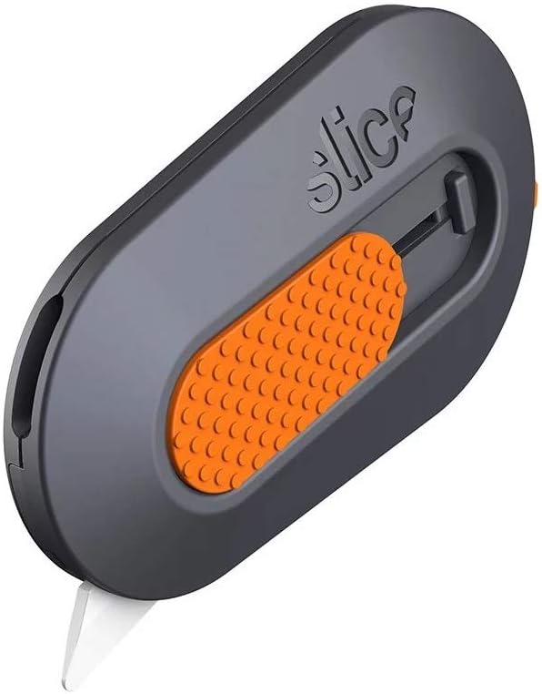 Slice Mini Box Cutter, Manual Retracting, Safe Ceramic Box Cutter Lasting 11x Longer than Metal, Keychain Box Opener