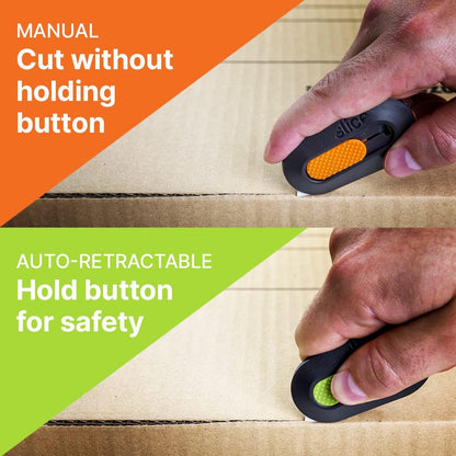 Slice Mini Box Cutter, Manual Retracting, Safe Ceramic Box Cutter Lasting 11x Longer than Metal, Keychain Box Opener