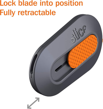 Slice Mini Box Cutter, Manual Retracting, Safe Ceramic Box Cutter Lasting 11x Longer than Metal, Keychain Box Opener
