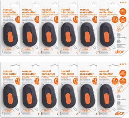 Slice Mini Box Cutter, Manual Retracting, Safe Ceramic Box Cutter Lasting 11x Longer than Metal, Keychain Box Opener