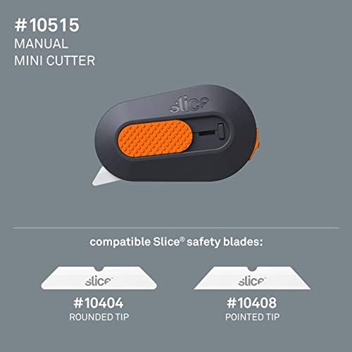 Slice Mini Box Cutter, Manual Retracting, Safe Ceramic Box Cutter Lasting 11x Longer than Metal, Keychain Box Opener