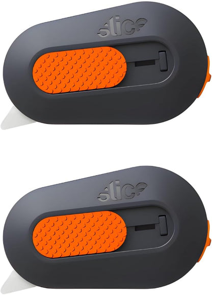 Slice Mini Box Cutter, Manual Retracting, Safe Ceramic Box Cutter Lasting 11x Longer than Metal, Keychain Box Opener