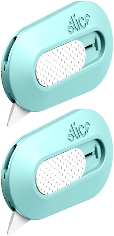 Slice Mini Box Cutter, Manual Retracting, Safe Ceramic Box Cutter Lasting 11x Longer than Metal, Keychain Box Opener