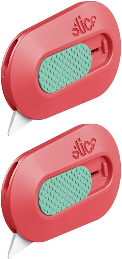 Slice Mini Box Cutter, Manual Retracting, Safe Ceramic Box Cutter Lasting 11x Longer than Metal, Keychain Box Opener