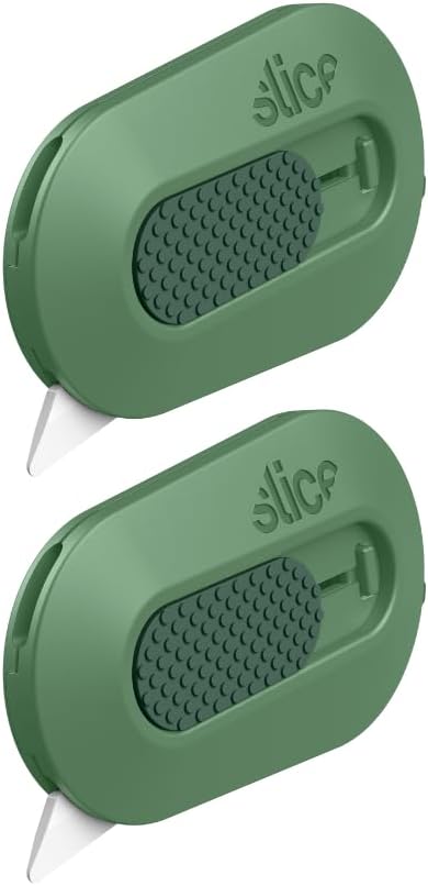 Slice Mini Box Cutter, Manual Retracting, Safe Ceramic Box Cutter Lasting 11x Longer than Metal, Keychain Box Opener