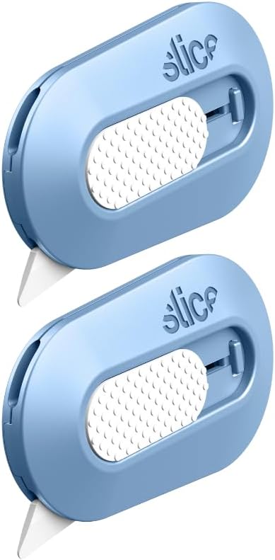 Slice Mini Box Cutter, Manual Retracting, Safe Ceramic Box Cutter Lasting 11x Longer than Metal, Keychain Box Opener