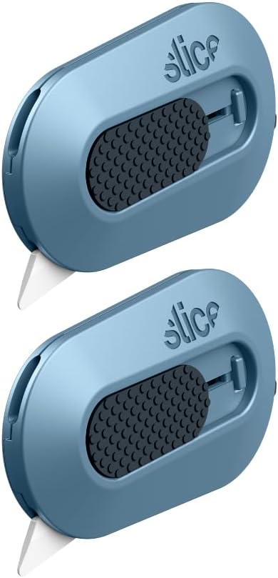Slice Mini Box Cutter, Manual Retracting, Safe Ceramic Box Cutter Lasting 11x Longer than Metal, Keychain Box Opener