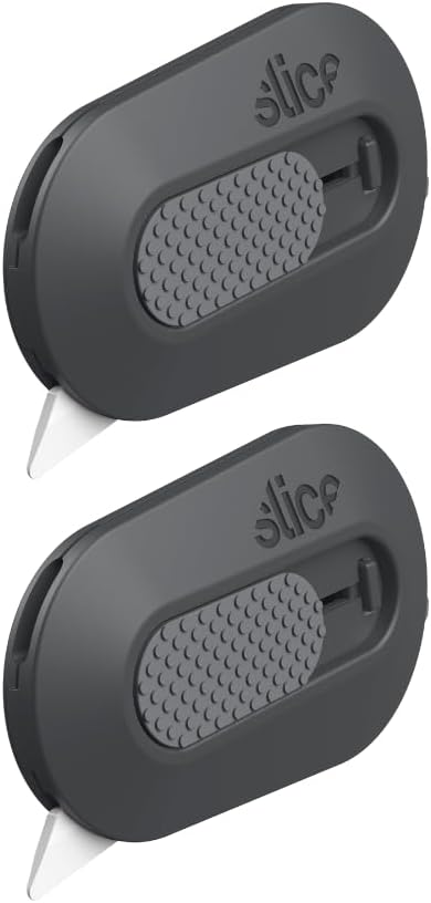 Slice Mini Box Cutter, Manual Retracting, Safe Ceramic Box Cutter Lasting 11x Longer than Metal, Keychain Box Opener
