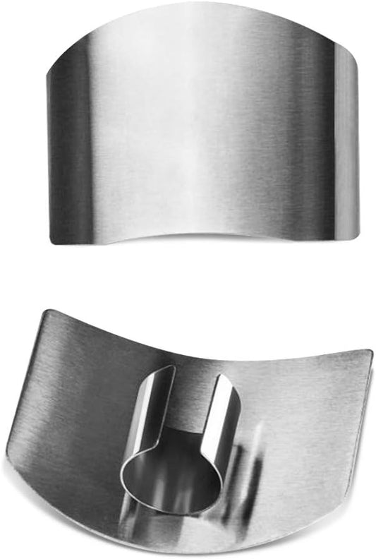 Stainless Steel Finger Guard (5-Pack) - Adjustable Kitchen Safety Protector for Vegetable, Fruit & Meat Cutting