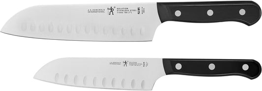 Solution 2-Pc Santoku Knife Set, Razor-Sharp, German Engineered | Informed by 100+ Years of Mastery. Dishwasher Safe, Ideal for Everyday Cooking. Comes with 5" & 7" Santoku Knife Blade