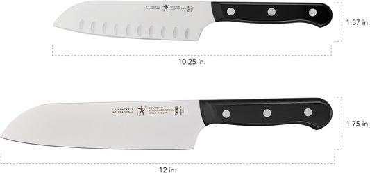 Solution 2-Pc Santoku Knife Set, Razor-Sharp, German Engineered | Informed by 100+ Years of Mastery. Dishwasher Safe, Ideal for Everyday Cooking. Comes with 5" & 7" Santoku Knife Blade