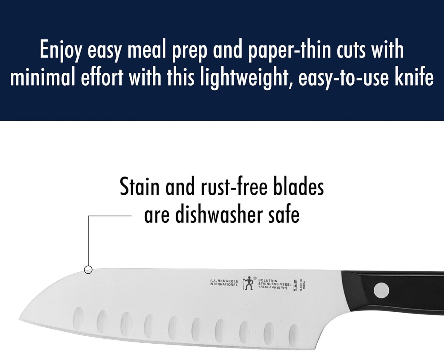 Solution 2-Pc Santoku Knife Set, Razor-Sharp, German Engineered | Informed by 100+ Years of Mastery. Dishwasher Safe, Ideal for Everyday Cooking. Comes with 5" & 7" Santoku Knife Blade