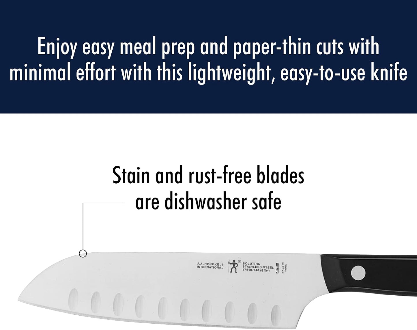 Solution 2-Pc Santoku Knife Set, Razor-Sharp, German Engineered | Informed by 100+ Years of Mastery. Dishwasher Safe, Ideal for Everyday Cooking. Comes with 5" & 7" Santoku Knife Blade