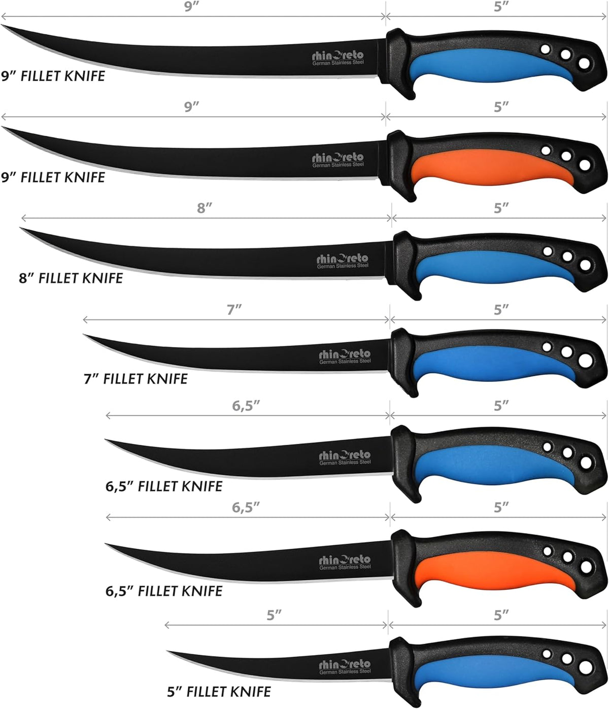 Fillet Knife for Fish - Razor Sharp G4116 German Stainless Steel Blade, 7 Inch Professional Filleting & Boning Knife with Non-Slip Handle, Protective Sheath & Sharpener