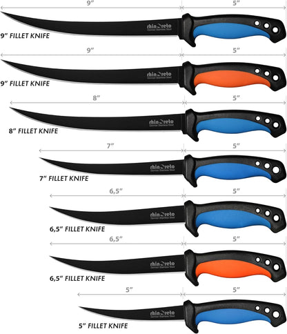Fillet Knife for Fish - Razor Sharp G4116 German Stainless Steel Blade, 7 Inch Professional Filleting & Boning Knife with Non-Slip Handle, Protective Sheath & Sharpener