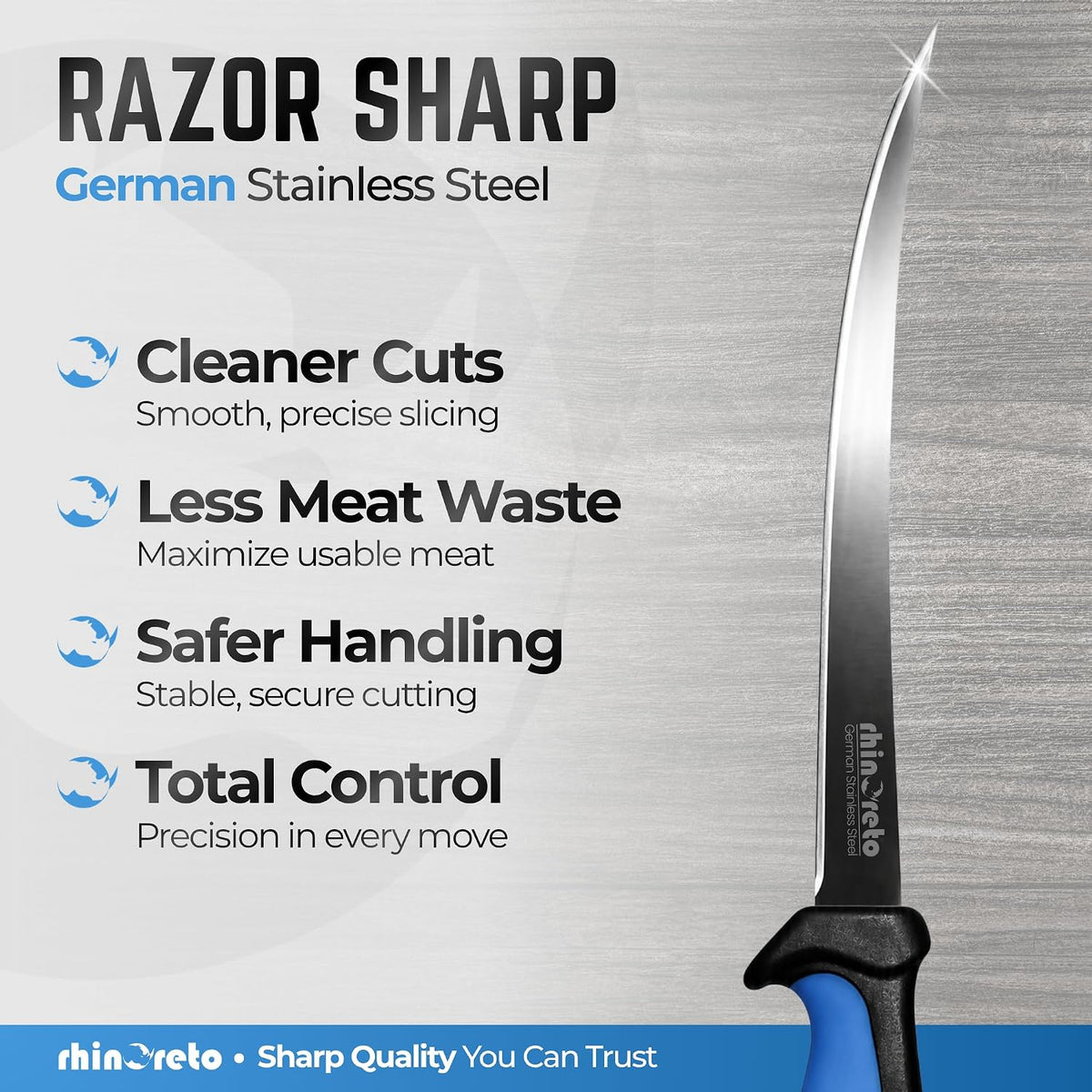 Fillet Knife for Fish - Razor Sharp G4116 German Stainless Steel Blade, 7 Inch Professional Filleting & Boning Knife with Non-Slip Handle, Protective Sheath & Sharpener