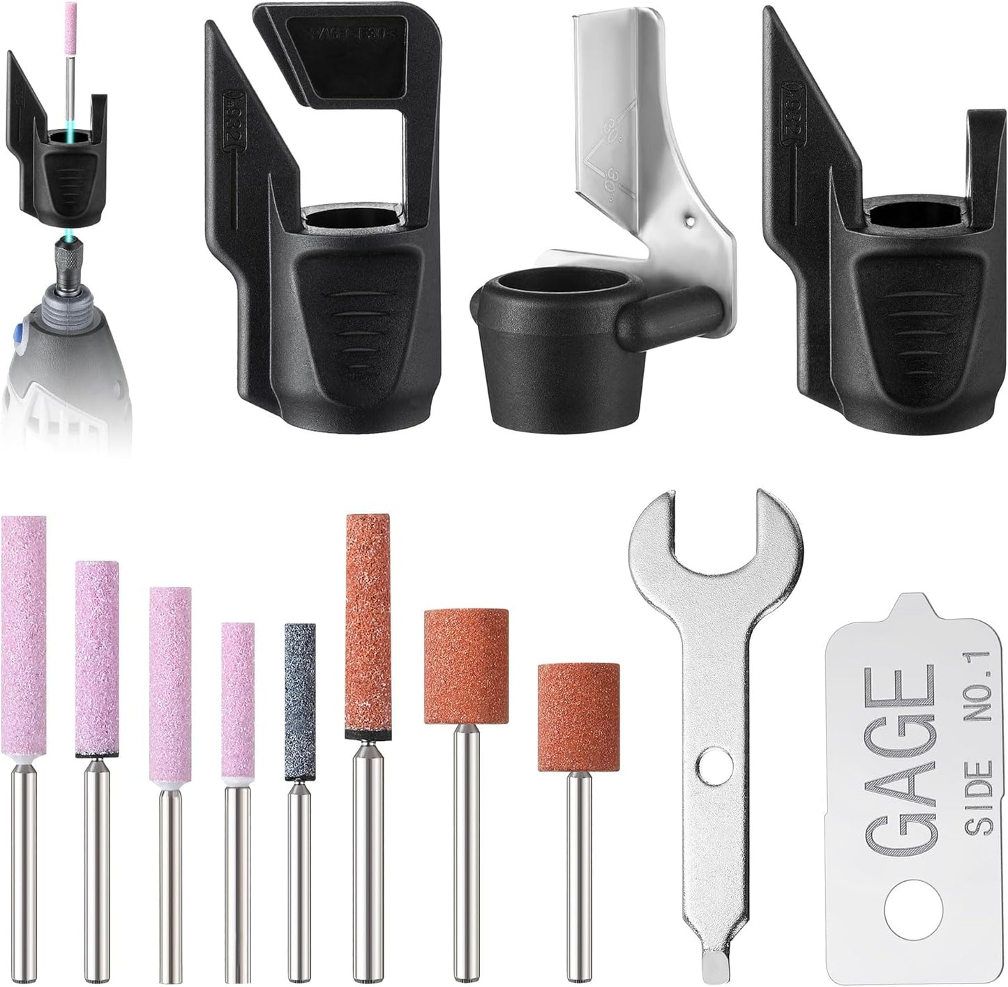 13 Piece Chainsaw Sharpening Kit Compatible with Dremel | Compatible with Dremel A679-02, Sharpening Stones and Guide, Chainsaw and Outdoor Tool Maintenance