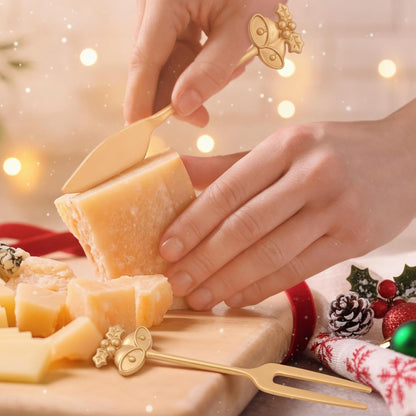 Set of 4 Bee Cheese Knives Set with Bag Cheese Spreaders