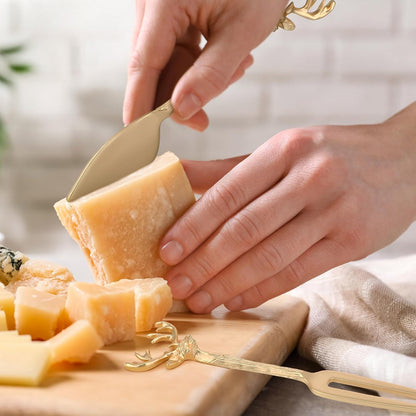 Set of 4 Bee Cheese Knives Set with Bag Cheese Spreaders