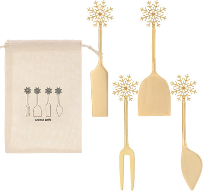Set of 4 Bee Cheese Knives Set with Bag Cheese Spreaders