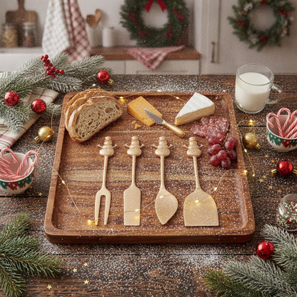 Set of 4 Bee Cheese Knives Set with Bag Cheese Spreaders