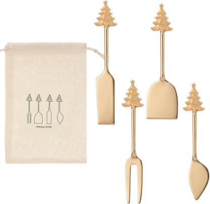 Set of 4 Bee Cheese Knives Set with Bag Cheese Spreaders